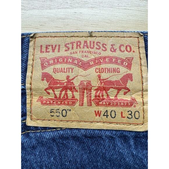 Levis 550 Relaxed Fit Straight Leg Blue Jeans Men's 40X30 Denim 100% Cotton - Picture 4 of 7